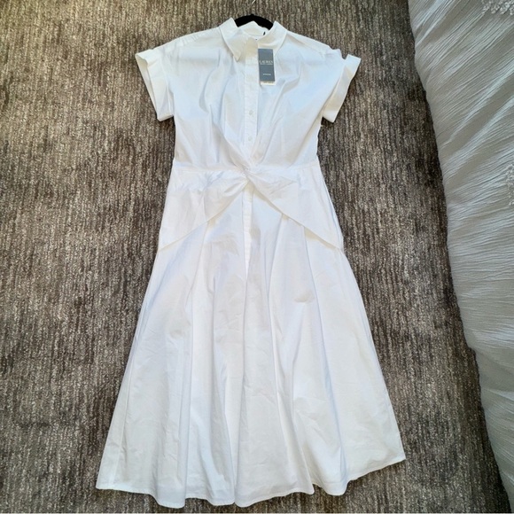 Lauren Ralph Lauren Twist-Front Cotton Shirt Dress
Women's Size 4 White Chic - Picture 8 of 16